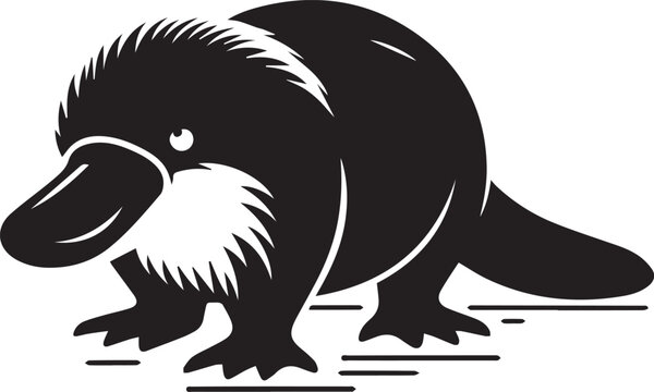 recommend clip art: Platypus silhouette vector black and white