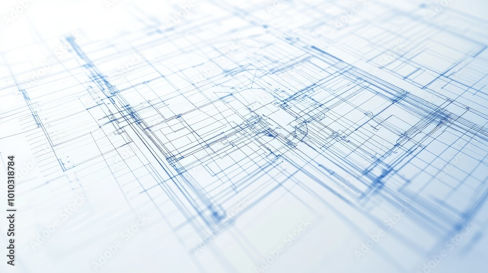 Poster technical blueprints in abstract innovation