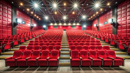 Empty cinema hall with red seats, movie theatre, empty, cinema, hall, red seats, movie, theatre, interior, entertainment, film