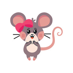 cute little mouse girl cartoon
