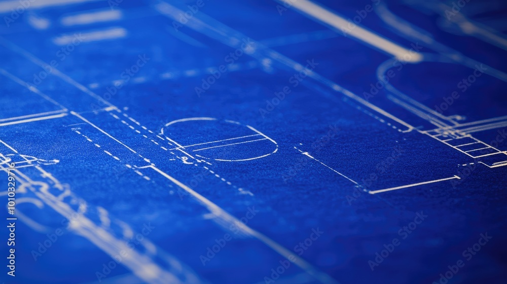 Poster technical blueprints in abstract innovation