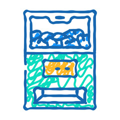 ice maker restaurant equipment doodle icon sketch vector. ice maker restaurant equipment sign. isolated symbol illustration