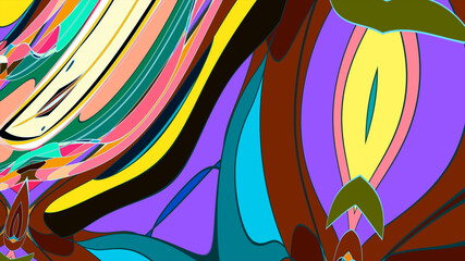 Illustration of colorful liquid and fluid abstract for the banner template, Summer Music 2025