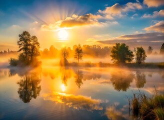 Fototapeta premium Golden Sunrise Reflection 