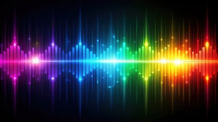 Colorful music sound waves on dark background, Colorful,music, sound waves, earthquake, seismogram, wiggly lines, vibrant