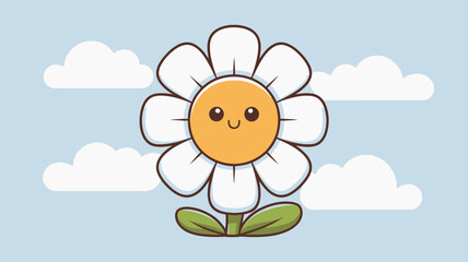 Cute flower element vector cartoon
