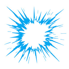 Fototapeta premium Blue Energy Burst Explosion on white and transparent background. PNG