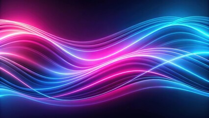 Abstract render background with pink and blue neon light, glowing wavy lines and curvy shapes, abstract, render