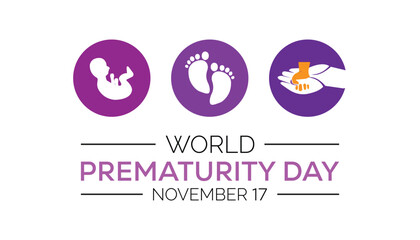 World Prematurity Day is observed every year on November. Medical Healthcare Awareness concept. background, placard, banner template Vector illustration design.