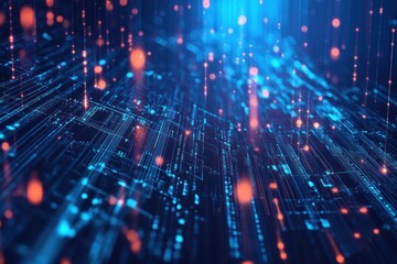 Fototapeta premium Abstract Digital Network with Glowing Lines and Particles