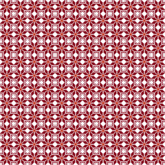 Seamless vintage pattern featuring red and white , perfect for wallpaper or textile design, combining floral and ornamental elements for a charming retro look