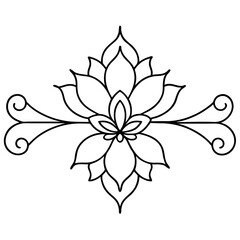 floral separators border outline coloring book page line art drawing