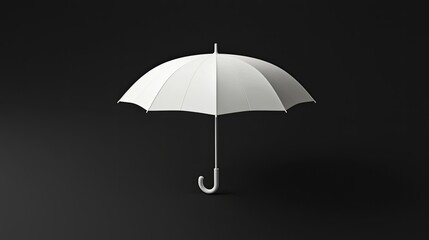 A White Umbrella on a Black Background
