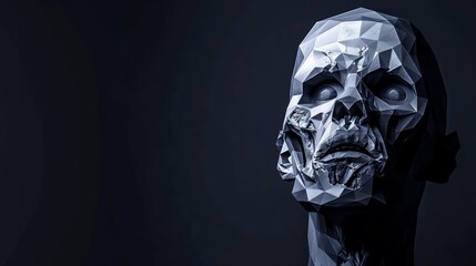 Geometric Zombie Head with Minimal Detailing