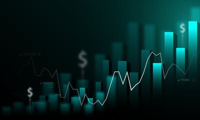 Stock market financial analysis technology graph concept background image