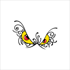 Illustration of an eye decorated with flowers. Suitable for use as a graphic design.