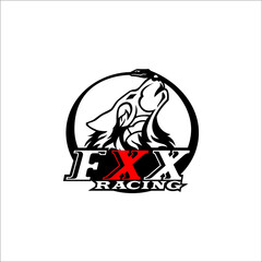 Wolf logo with FXX Racing writing. Can be used as graphic design