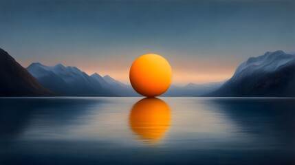 Obraz premium Glowing Horizon Over Calm Arctic Waters Unique Lighting at Midnight Sun