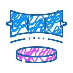 virtual stage doodle icon sketch vector. virtual stage sign. isolated symbol illustration