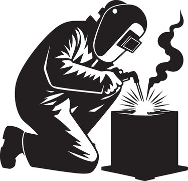 recommend clip art: silhouette of welder welding icon vector art illustration