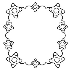 gingerbread cookies arch frame border outline coloring book page line art drawing