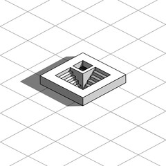 Pit illusion, 3d graphic perspective