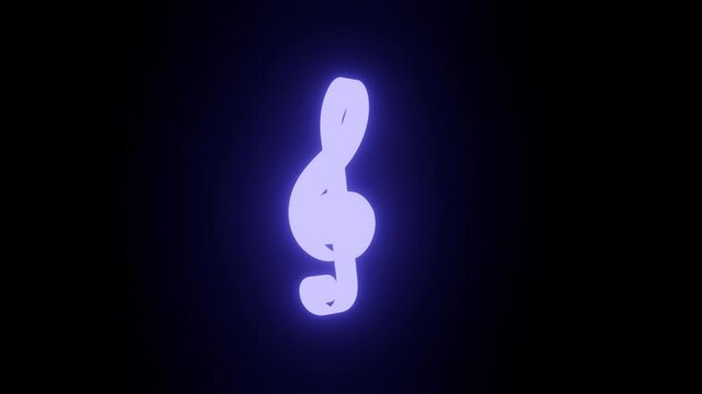 glowing purple treble clef animation