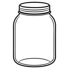 glass mason jar outline coloring book page line art drawing