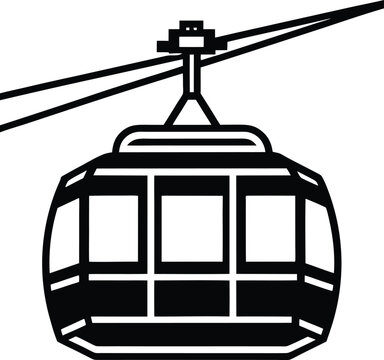recommend clip art: Cable Car Icon Vector, Ski cable car icon. Outline ski cable car design isolated on a white background silhouette