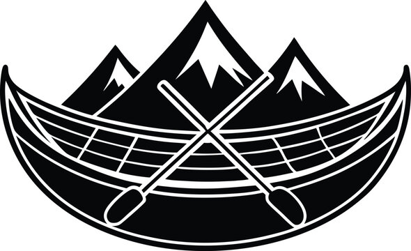 recommend clip art: canoe silhouette icon vector illustration template in white background