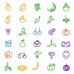 Minimalist Symbols for Healthy Living and Fresh Foods