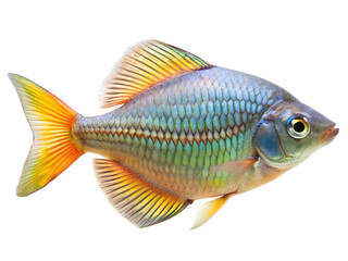 Boesemani Rainbowfish swiming isolated on a transparent background