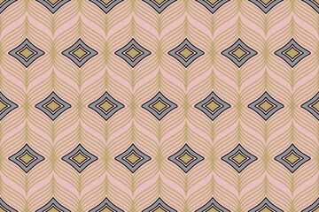 Geometric pattern. Oriental flora damask seamless pattern embroidery, Indian style,  art ornament print.  Design for tile, carpet, cover, wallpaper, wrapping, fabric, clothing, bag and decoration.