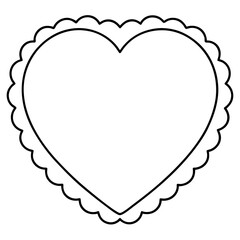 heart scallop frame doodle outline coloring book page line art drawing