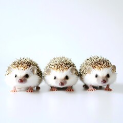 Family of Woodland Hedgehogs with Tiny Noses