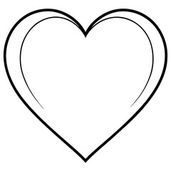 heart shape outline coloring book page line art drawing