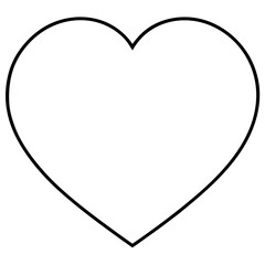 heart shape outline coloring book page line art drawing