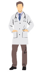 doctor with stethoscope full isolated