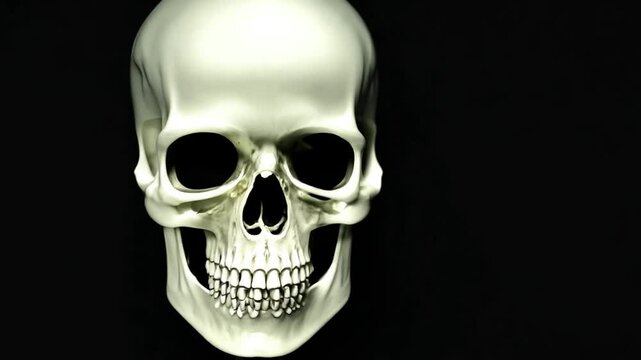 White sceleton on black background. Generative AI