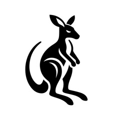 Fototapeta premium png kangaroo as simple logo icon illustration , isolated on transparent background