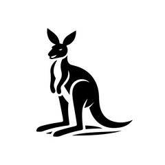 Obraz premium png kangaroo as simple logo icon illustration , isolated on transparent background