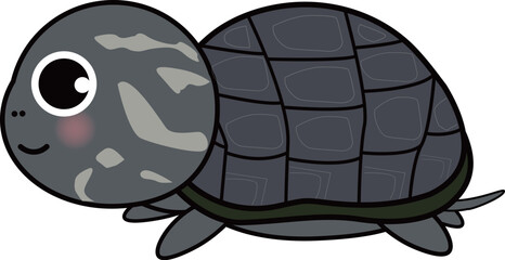 クサガメの可愛い・ゆるい亀のキャラクターイラスト