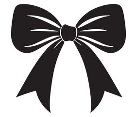 Bow and ribbon, Bow silhouette, Ribbon vector 