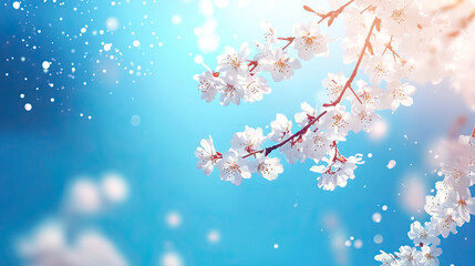 The branch delicate spring flowers