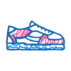 sneakers streetwear cloth fashion doodle icon sketch vector. sneakers streetwear cloth fashion sign. isolated symbol illustration