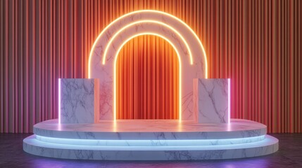 3d podium for products with shapes. display backdrop