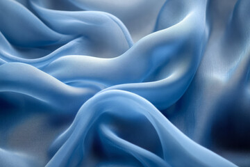 Obraz premium Ethereal Dreams: A Study of Translucent Blue Fabrics in Contemporary Textile Design