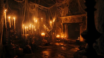 Obraz premium Candles in the dark for Halloween 