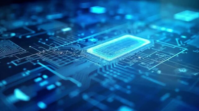 Future technology animation, AI deep learning computer machine. Technology, Internet and network concept.