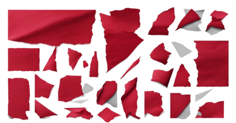 set of red and white paper